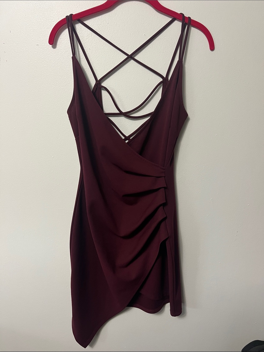 Windsor Wine/Burgundy Strappy Mini Dress